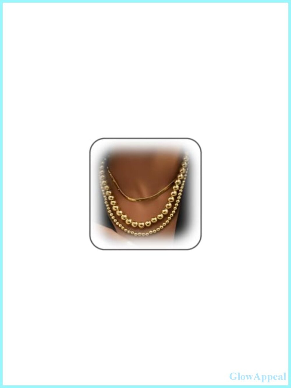 Gold Chunky Beaded Necklace Snake Layered Choker for Women Statement